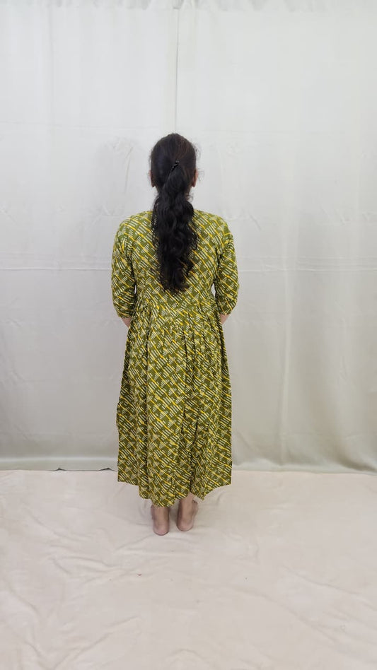 Green and Yellow feeding Kurti