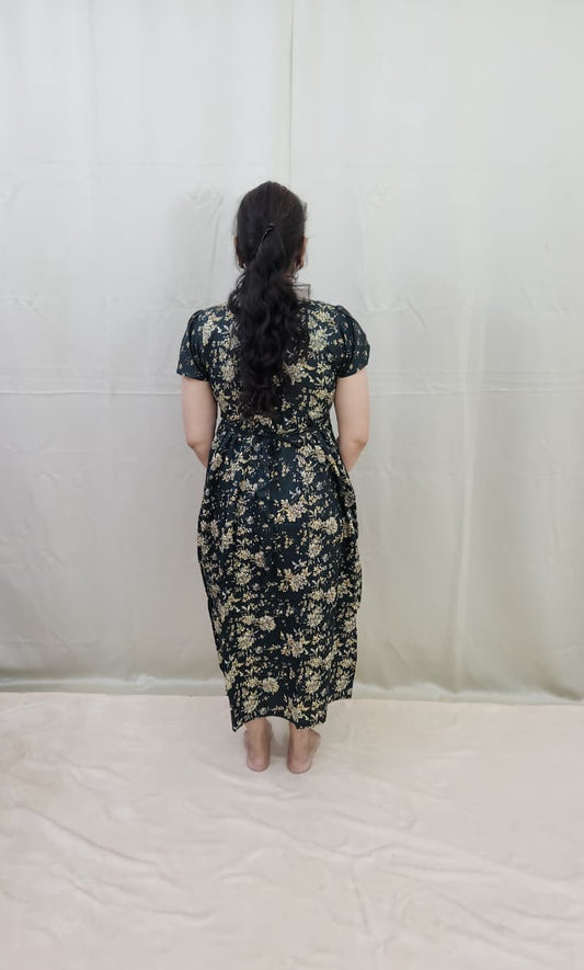 Dark Green Alia Cut Feeding Kurti