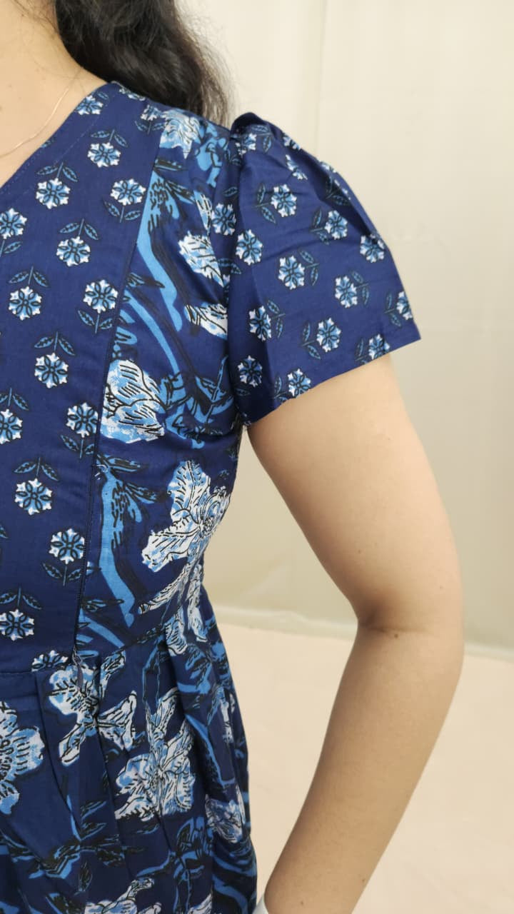 Blue Alia cut Feeding Kurti