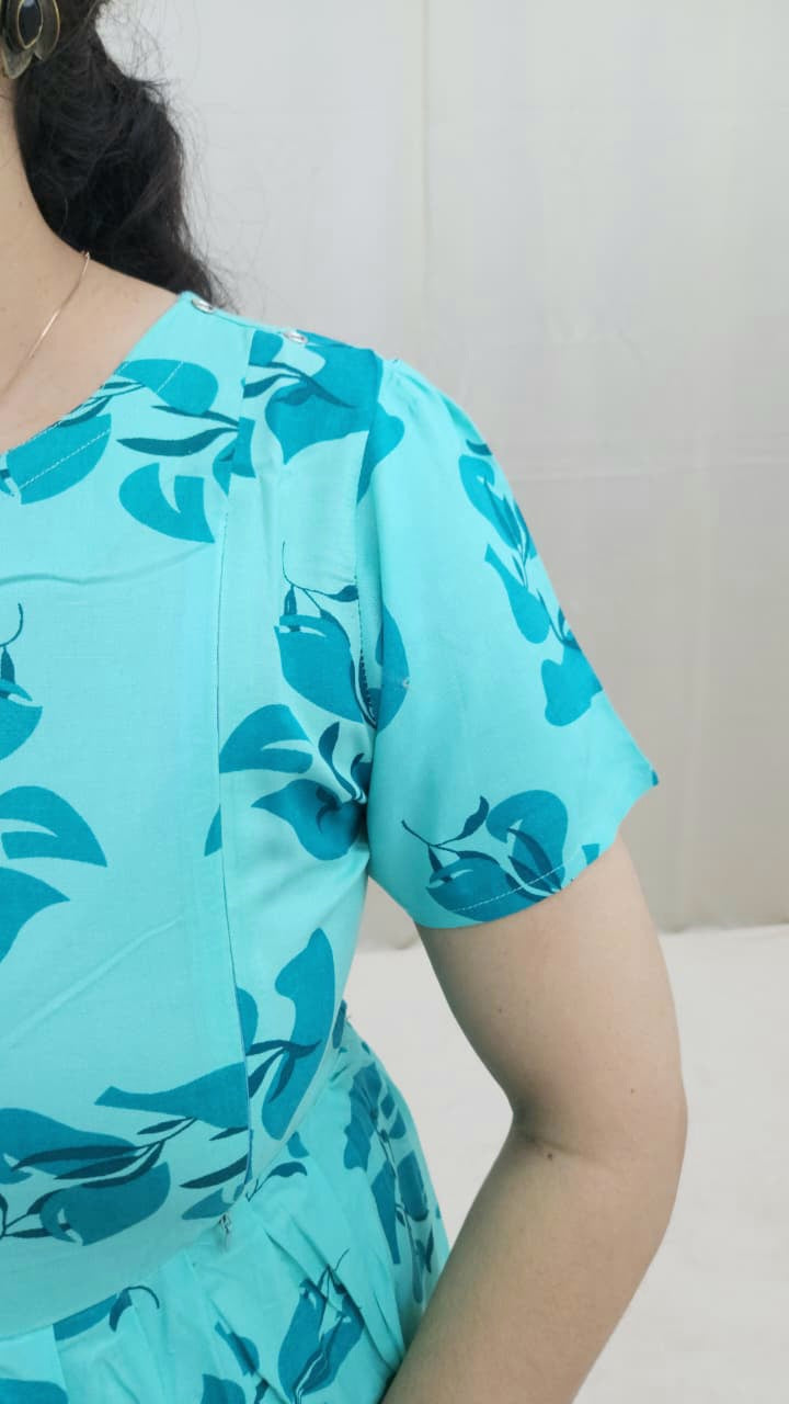 Turquoise green Feeding Frock