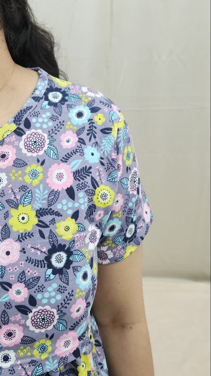 Multi Pastel Floral Maternity Maxi