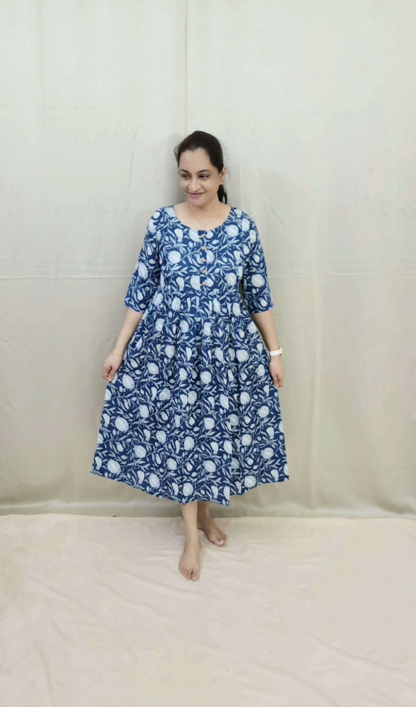 Blue and White Feeding Kurti