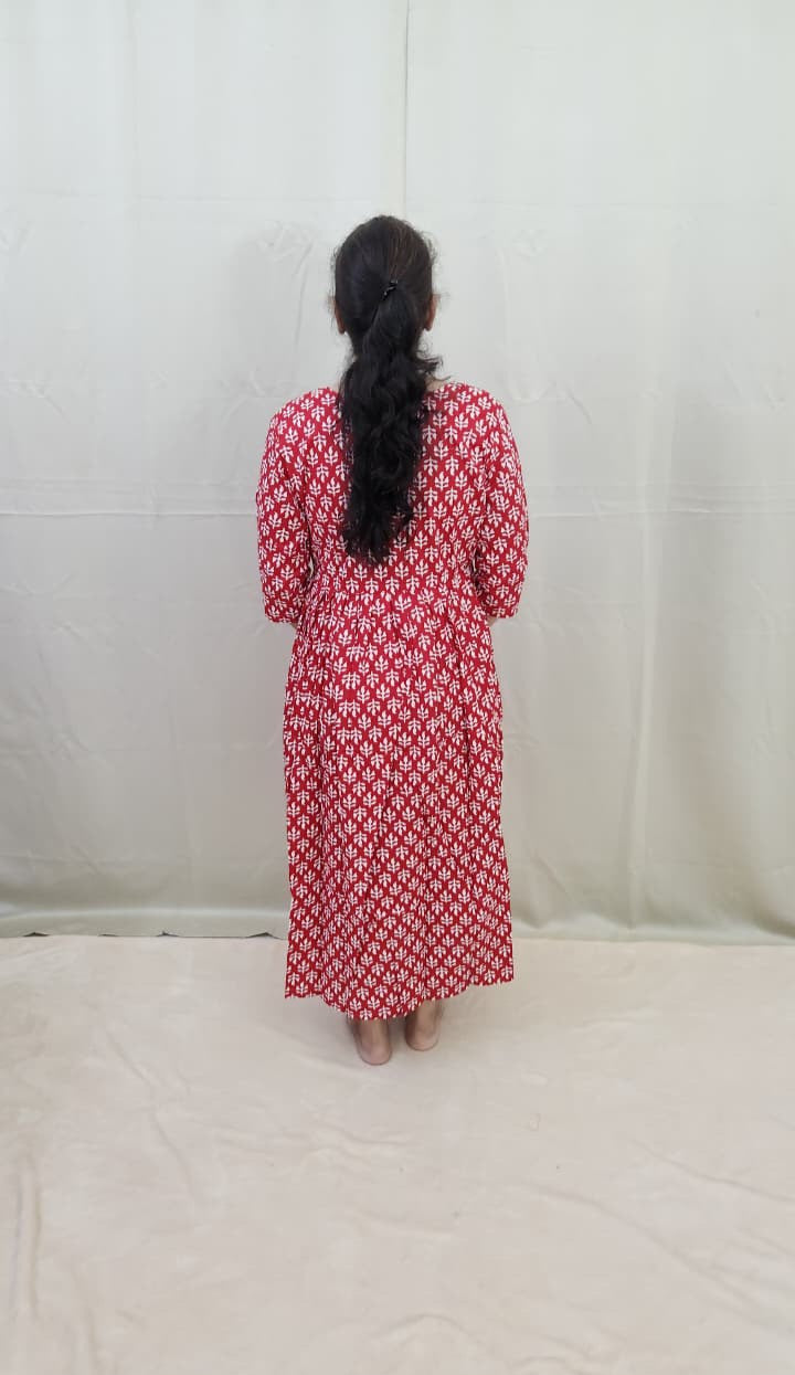 Red and White Feeding Kurti
