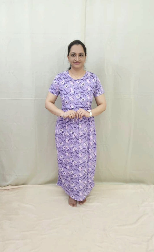 Lavender Floral Zipless Maternity Maxi