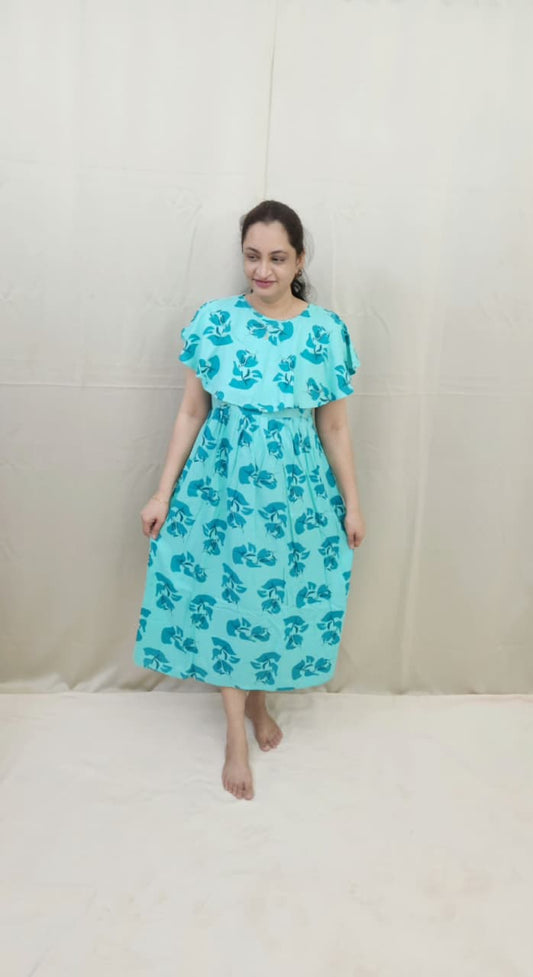 Turquoise green Feeding Frock