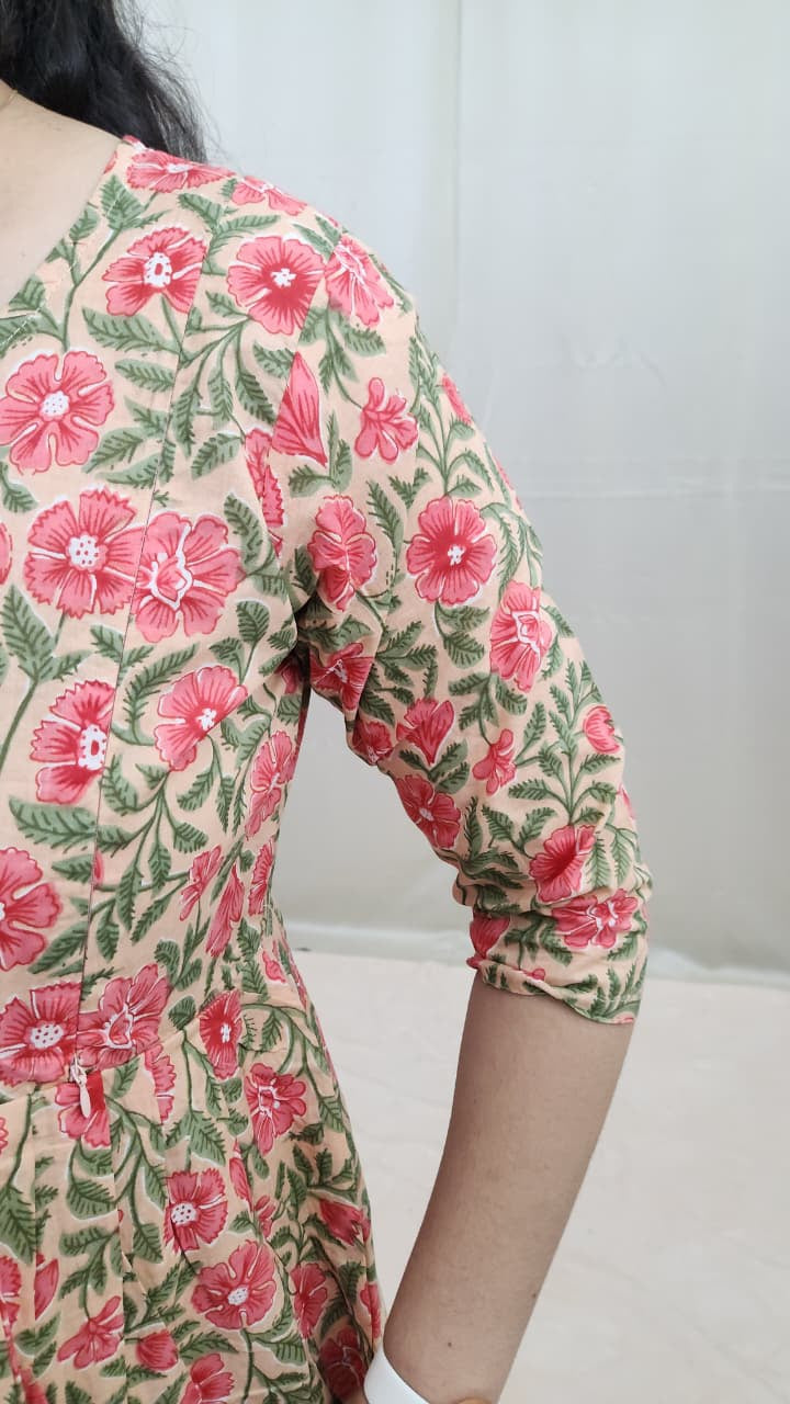 Peach and Pink Feeding Kurti