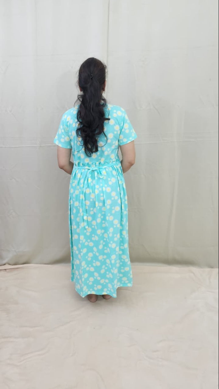 Sea Green Floral Maternity Maxi