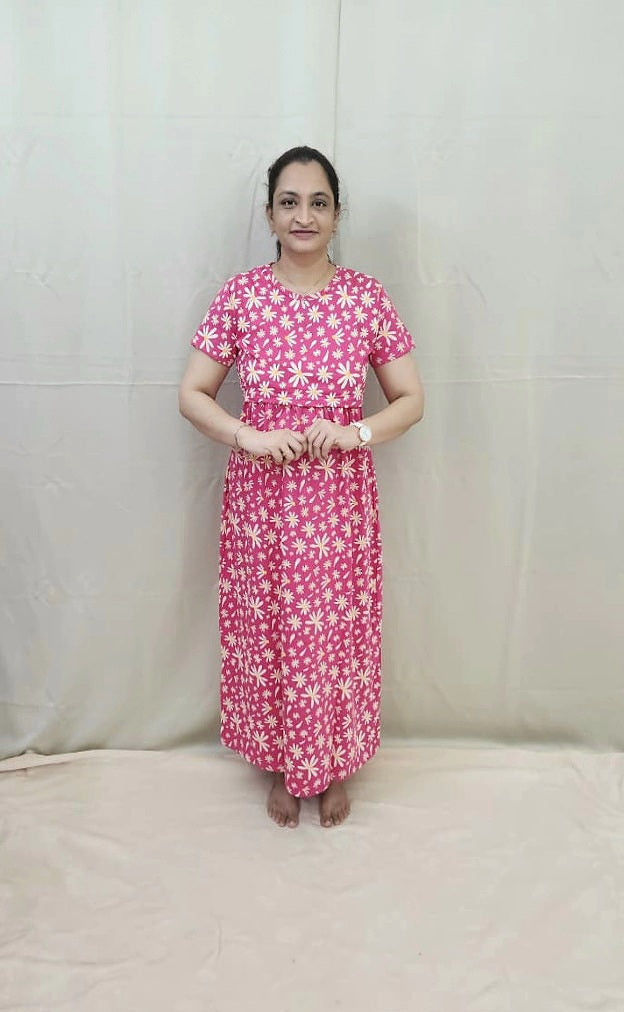 Pink Chamomile Maternity Cotton Maxi
