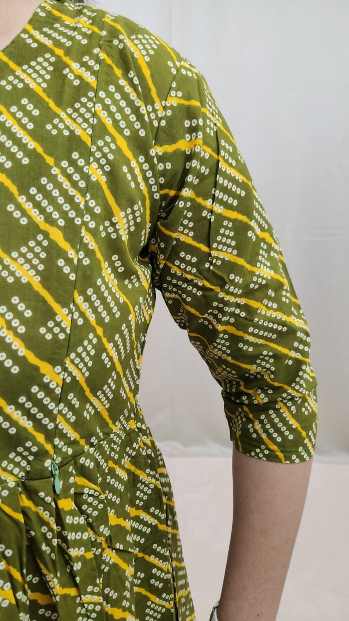 Green and Yellow feeding Kurti