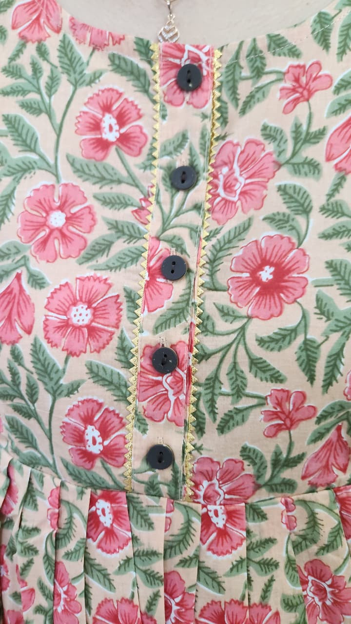 Peach and Pink Feeding Kurti