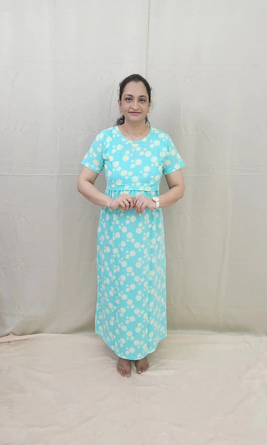 Sea Green Floral Maternity Maxi