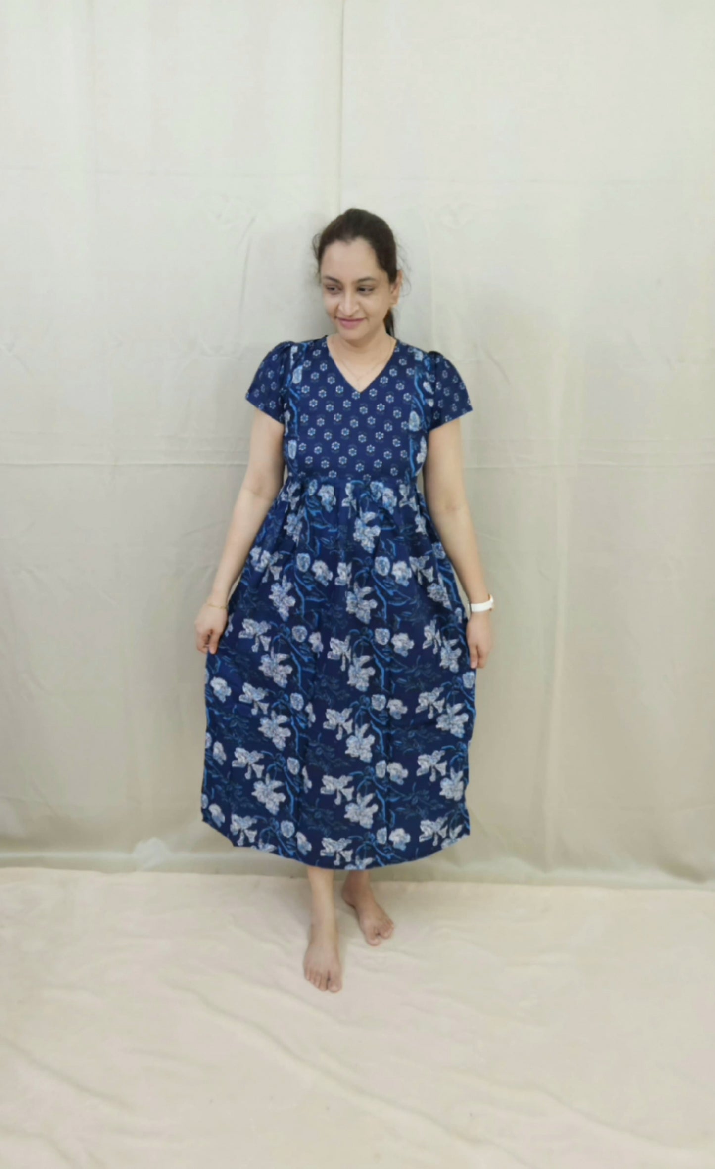 Blue Alia cut Feeding Kurti