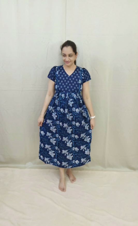 Blue Alia cut Feeding Kurti